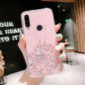 Casinglee for Huawei Y6P case Shiny Ring Glitter Soft Transparent Holder Stand Back cover with String for Huawei Y6P Phone cases cover Stars Moon Girls For girls and Boys. 