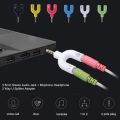 3.5mm Splitter Stereo Plug U-shape Stereo Audio Mic & Headphone Earphone Splitter Adapters for Smartphone MP3 MP4 Player. 