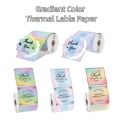 140pcs New 50x50 mm Thermal Label Roll Tear-resistant Waterproof Square Label Sticker Color Gradient Flower Shape Printer Paper. 