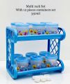 Plastic Kitchen Spices Bottles Organizer Good Quality Multi-Purpose 2 Layers Rack With 12 Pcs Spices Containers Set. 