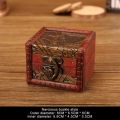 Rustic Wooden Jewelry Box with Lock Storage Box Jewellery Trinket Box Holder for Ring Brooches Bracelets Earrings Ear Studs. 