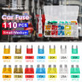 Geepact 110 PCS Car Fuse Blade Fuse Assortment Kit Assorted Replacement Blade Fuses Standard and Mini Blade Fuses Set 5A 7.5A 10A 15A 20A 25A 30A Vehicle Blade Fuse Circuit Connector With Nipper. 