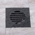 QUANBU 4 Inch Square Shower Drain with Removable Cover Grate, Brass Anti Clogging and Odor Point Floor Drain Assembly with Hair Catcher Strainer, Matte Black. 