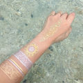 Waterproof Bracelet Pattern Golden Metallic Transfer Tattoo Sticker for Body Art. 