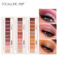 FOCALLURE 10 Color Eyeshadow Palette Long Lasting Colorful Eye Shadows Pallet Glitter Highlighter Shimmer Eye Makeup Cosmetics. 