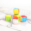 New Third-order color mini Rubik' cube keychain 3.0CM pendant educational toy. 