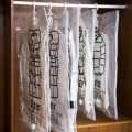 Hanging Vacuum Storage Bags Transparent Space Bags Clothes Compression Organizer Reusable Garment Protector Clothes Storage Bag. 