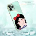 Luxury 6D Plating Soft Casing Silicone Square Frame Phone Case For Realme 8 5G Case Shiny Bling Back Cover Cartoon Cute Bow Girl Square Edge Pattern Design Soft Case + Free Lanyard. 