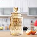 Glass Storage Jar Airtight Jar, Decorative Tea Storage Container Glass Canisters for Candy, Loose Tea, Sugar, Spice. 