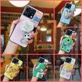 cute Skin feel silicone Phone Case For ZTE Blade V50 Vita Rotatable stand Dirt-resistant Cartoon phone lens protection. 
