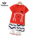 Yfashion Kids Summer T Shirt Set Short Sleeve T-shirt Shorts Two-piece Set Summer Casual Outfits For Boys Girls. 