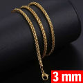 Glamon Spiga Wheat Chain Keel Link mens necklace high quality gold plated stainless steel choker gold chain for men Fashion Jewellery Necklace For Men Mala boys. 