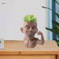 Pot Plants Human Funny Face Flower Pot Collection Art Decorative with Drain Hole Head Planter Resin Face Pots for Bookshelf Bar. 