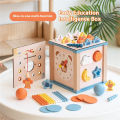 KOKKO 9 In 1 Toddler Activity Cube Shape Sorting & Matching Wooden Educational Toys Gifts For Boys And Girls. 