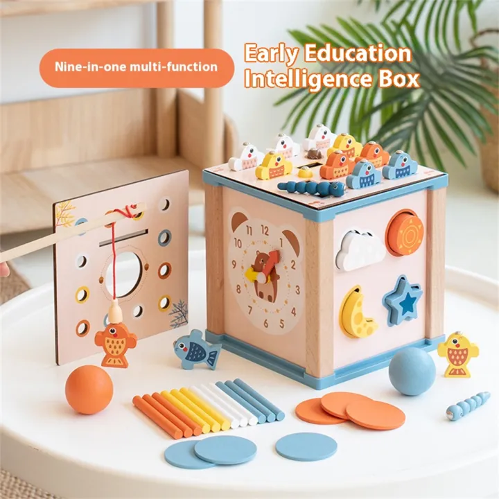 KOKKO%209%20In%201%20Toddler%20Activity%20Cube%20Shape%20Sorting%20&%20Matching%20Wooden%20Educational%20Toys%20Gifts%20For%20Boys%20And%20Girls%20-%20Image%207