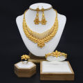 4Pcs/set Bridal Necklace Earrings Ring Bracelets Indian Women's Jewelry Set Creek. 