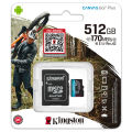 Kingston 64GB / 128GB / 256GB / 512GB Canvas Go Plus Micro SD Card With Adapter | CLASS 10 UHS-I | 170MB/s. 
