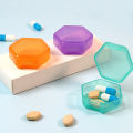 Portable Small Pill Box Daily Diamond Shaped Pill Organizer Travel Pocket Case Portable Medicine Storage Box Home Container. 