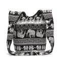 Cotton linen Posamia wanderers women's cotton zipper shoulder bag ethnic prints handbag. 