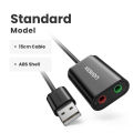 UGREEN Sound Card External 3.5mm USB Adapter USB to Microphone Speaker Audio Interface for PS4 Pro Computer USB Sound Card-Black. 