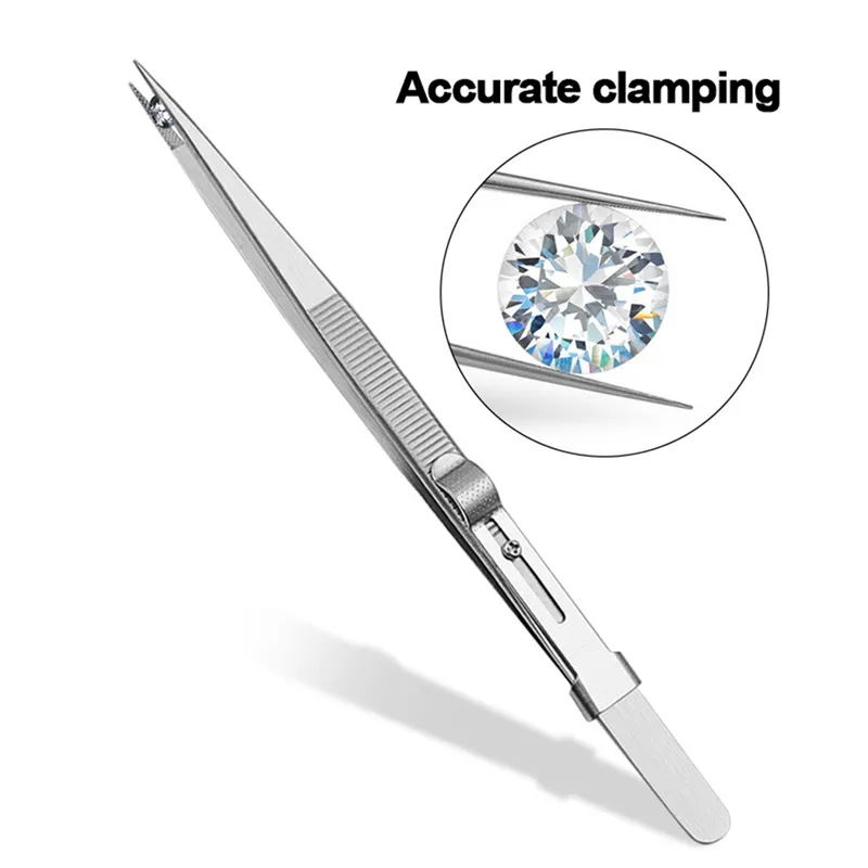 4 Pack Diamond Jewelers Tweezers Holder Pick Up Tool Claw - View #7