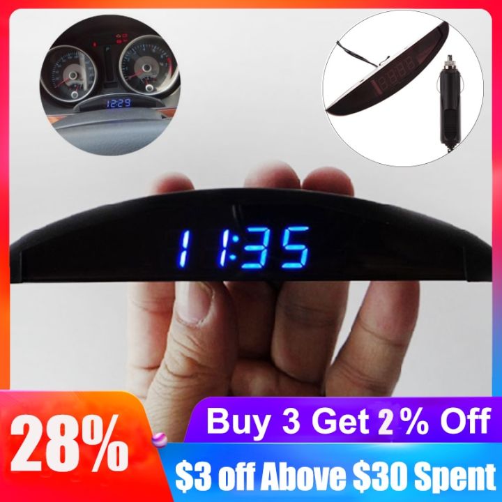 Led Digital Car Clock Automobile Electronic Clock 12V Car Voltmete MGO3 ...