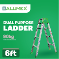 Alumex Dual Purpose Fordable Aluminium Ladder - 6 Feet. 