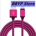 BBYP 【happy one】1/2/3Meter Android USB Charger 25cm Short Cabel Nylon New style Long Kabel for 9 Mix 4 Redmi Note 7 8 Pro Samsung 10 Plus. 