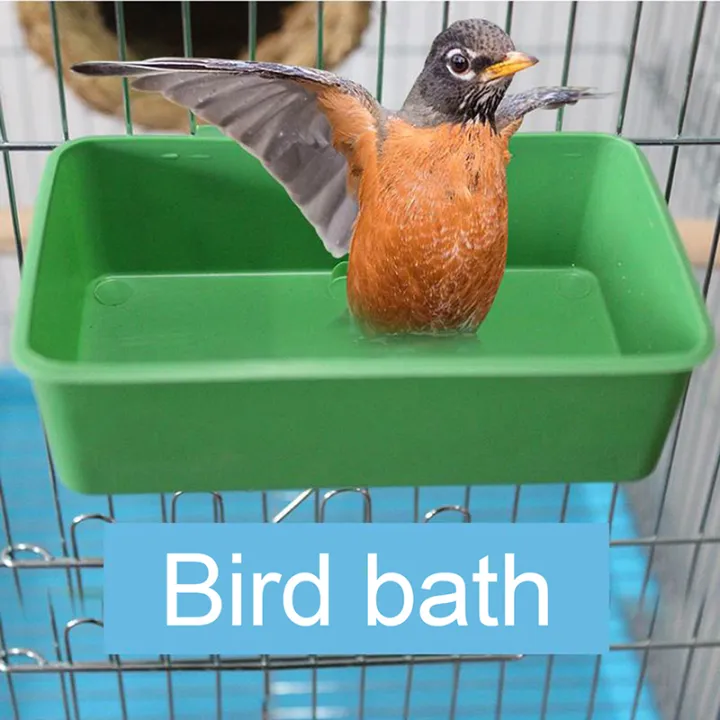Small Plastic Bird Bath Tub Parrot Shower Bathtub Bird Food Bowl for Feeders