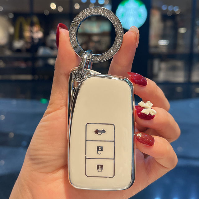 【Shop the Latest Trends】Rhinestone Silver Keyring Car Key Case Cover ...