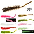 Soft Edible Silicone Bait Hiroko Caterpillar 38mm 0.2g 10pcs Jig Head Drop Carp Rock Fishing Lures. 