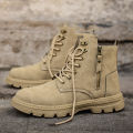 【WEJA】Men Martin Boots Hight-top Zipper Martin Boots Casual Shoes Soft Breathable Ankle Boots. 
