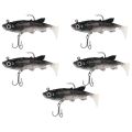 QUANBU 5pcs/lot Soft Lure 8cm 14g Wobblers Artificial Bait Fishing Lures Sea Bass Carp Fishing Lead Fish Jig. 