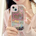 Lovely girl heart Mirror phone case for iPhone 11 12 13 14 15 Pro Max shockproof back cover.
