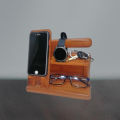 Multifunctional Creative Wooden Mobile Phone Bracket Holder for Smart Phones, Smart Watch,  Spectacles & Vehicle Key Holder.. 
