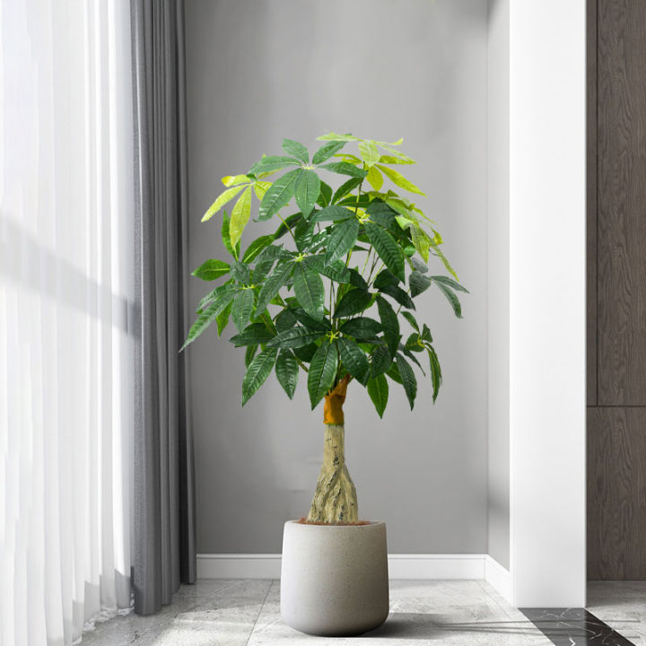 95cm Large Artificial Plants Monstera Tree Plastic Palm Leaves Tropical Green Lucky Tree For Home Garden Outdoor DIY Decor