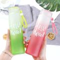 Glass Water Bottle Colour Hello Master With Handle. 