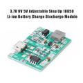 Hw-357 3.7v 9v 5v Adjustable Step Up 18650 Li-Ion Charge Discharge Power Bank Charger Module Diy 18650. 