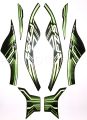 Yamaha Fz-S V2 fuel Injection Black Bike Green Sticker Full Kit. 