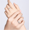 2Pcs Heart Shaped Couple Ring Boyfriend Girlfriend Proposal Anniversary Gift. 