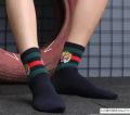 Embroidered tiger socks casual sports men's socks Business classic striped sock. 