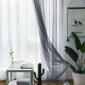 Sheer Curtains Living Room Rod Pocket Window Curtain Panels Bedroom Semi Sheer Voile Curtains White (55''Wx84''L,2 Panels). 