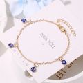 【Popular choice】 Qingwen European and American Foot Ornaments Personalized Eye Pendant Women's Foot Ornaments Fashionable Dripping Simple Anklet Creative Jewelry. 