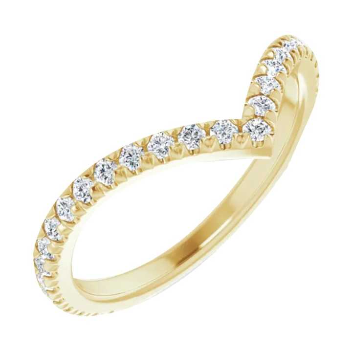classic V-shaped unique design crystal-encrusted little finger ring for girls  Korean version - US Size 7.5 - WR005