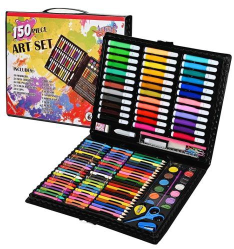 150Pcs/Set%20Kids%20Art%20Drawing%20Painting%20Tool%20Marker%20Pens%20Wax%20Crayon%20Oil%20Pastel%20Gift%20Drawing%20Set,%20150%20Pieces%20Art%20Set%20for%20Painting%20Including%20Oil%20Pastels,%20Watercolor,%20Acrylic%20Paint,%20Coloured%20Pencils,%20for%20Kids,%20Beginners,%20Artist%20-%20Image%204