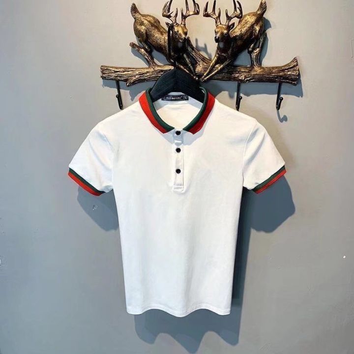 Summer New Polo Collar Embroidery B Short Sleeve T T-shirt Men's Short Sleeve Casual Slim Fit T T-shirt Men's Fashion polo Men's Shirt