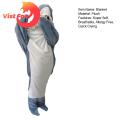 Sleeping Bag Allergy Free Cozy Flannel Adult Shark Blanket. 