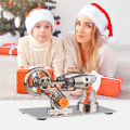 Stirling Engine Kit Electricity Generator Hot Air Car Cylinder Model Physical Generator   Model with Flywheel Design Science Experiment DIY Education Toy for Teacher Adults Kids   School Office Decor. 