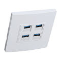 4 Port Outlet Wall Plate Ethernet Wall Plate Compatibility for Office. 
