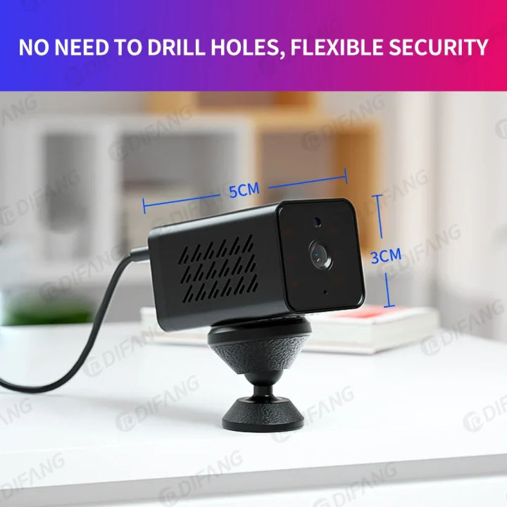 ITECH Mini Battery WiFi Camera Home Video Cam Small Size 1080P Two-Way Audio Night Vision Security Cam Motion Detection Surveillance